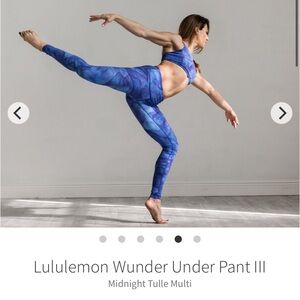 Lululemon Wunder Under Midnight Tulle leggings